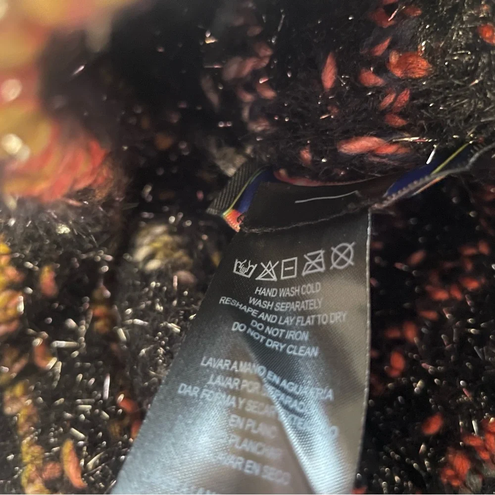 Kurt Geiger Black Glitter Rainbow Knit Winter Hat - Picture 4 of 5